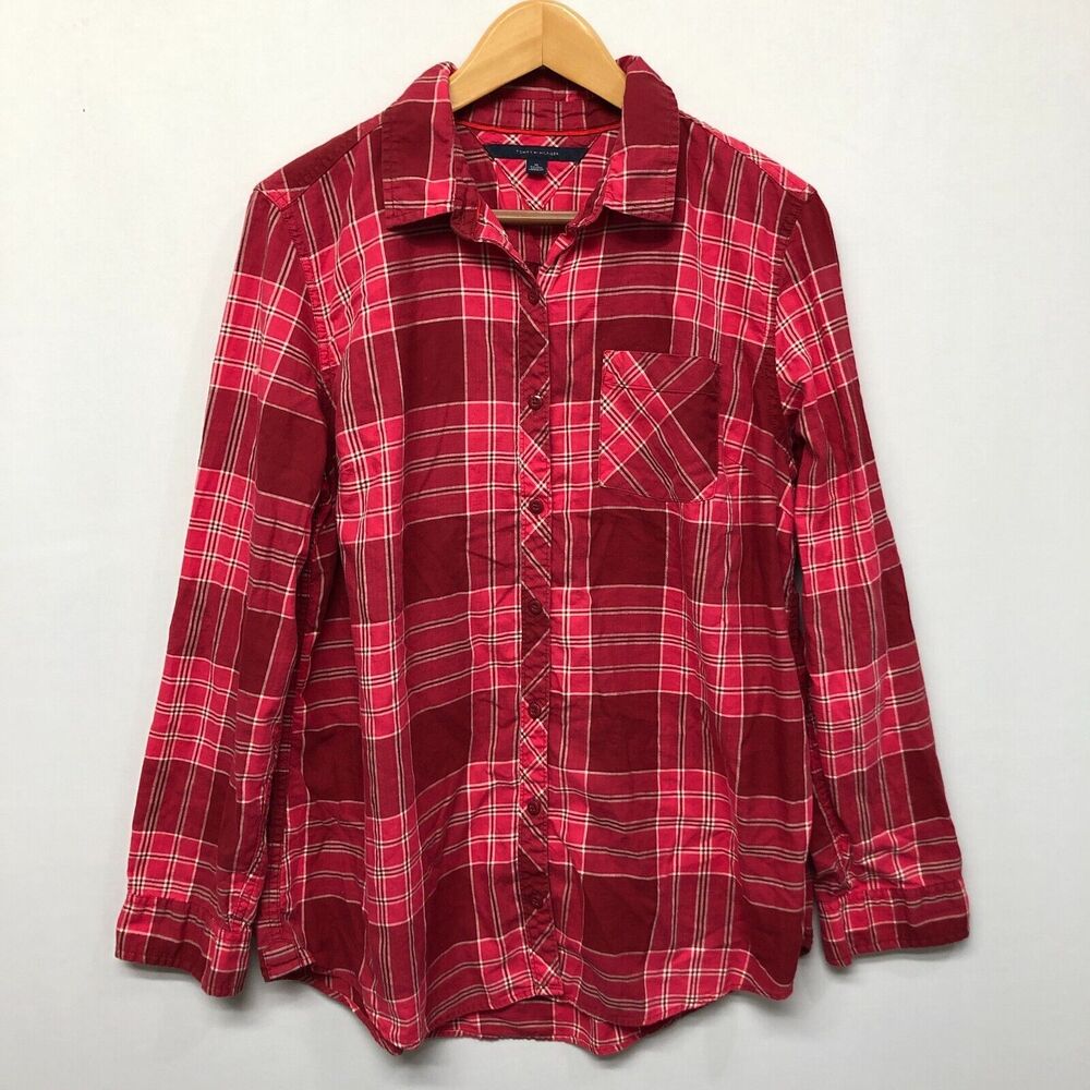 Tommy Hilfiger Women Long Sleeve Button Shirt Blouse Top Size XL X-Large M201 22